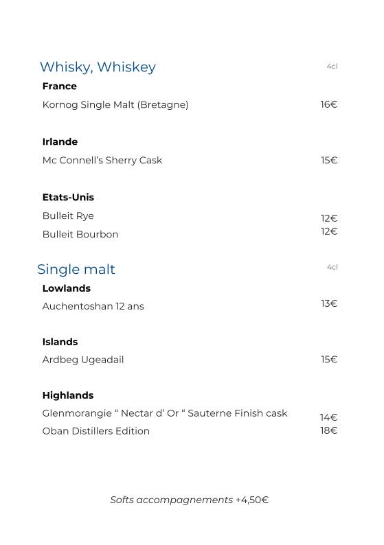 Menu de L'Archipel