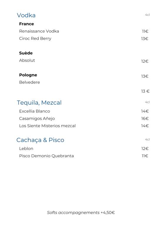 Menu de L'Archipel