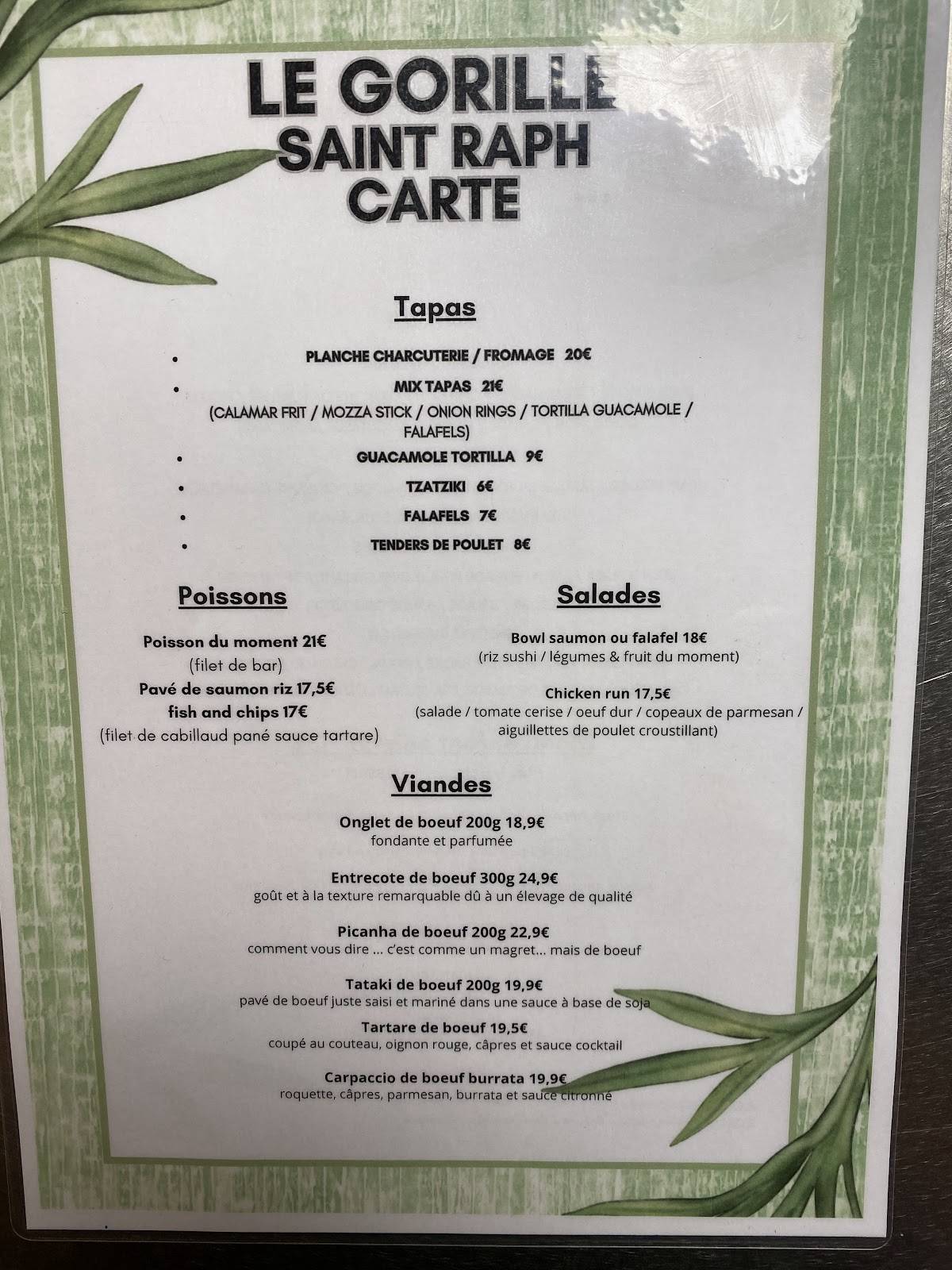 Menu de LES 2 SINGES