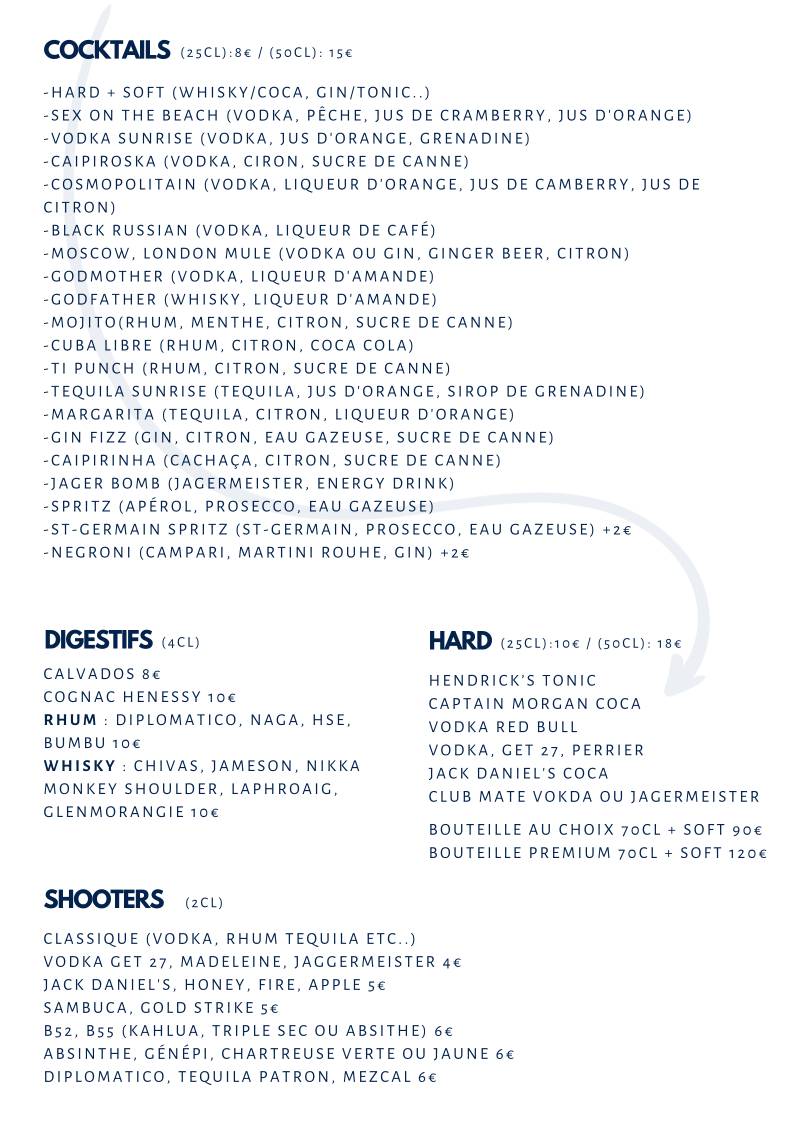 Menu de L'Exode