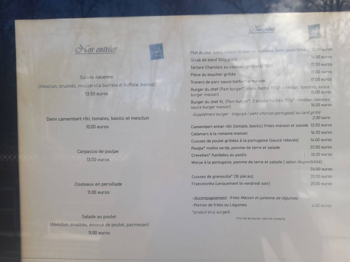 Menu de L'INTERVALLE