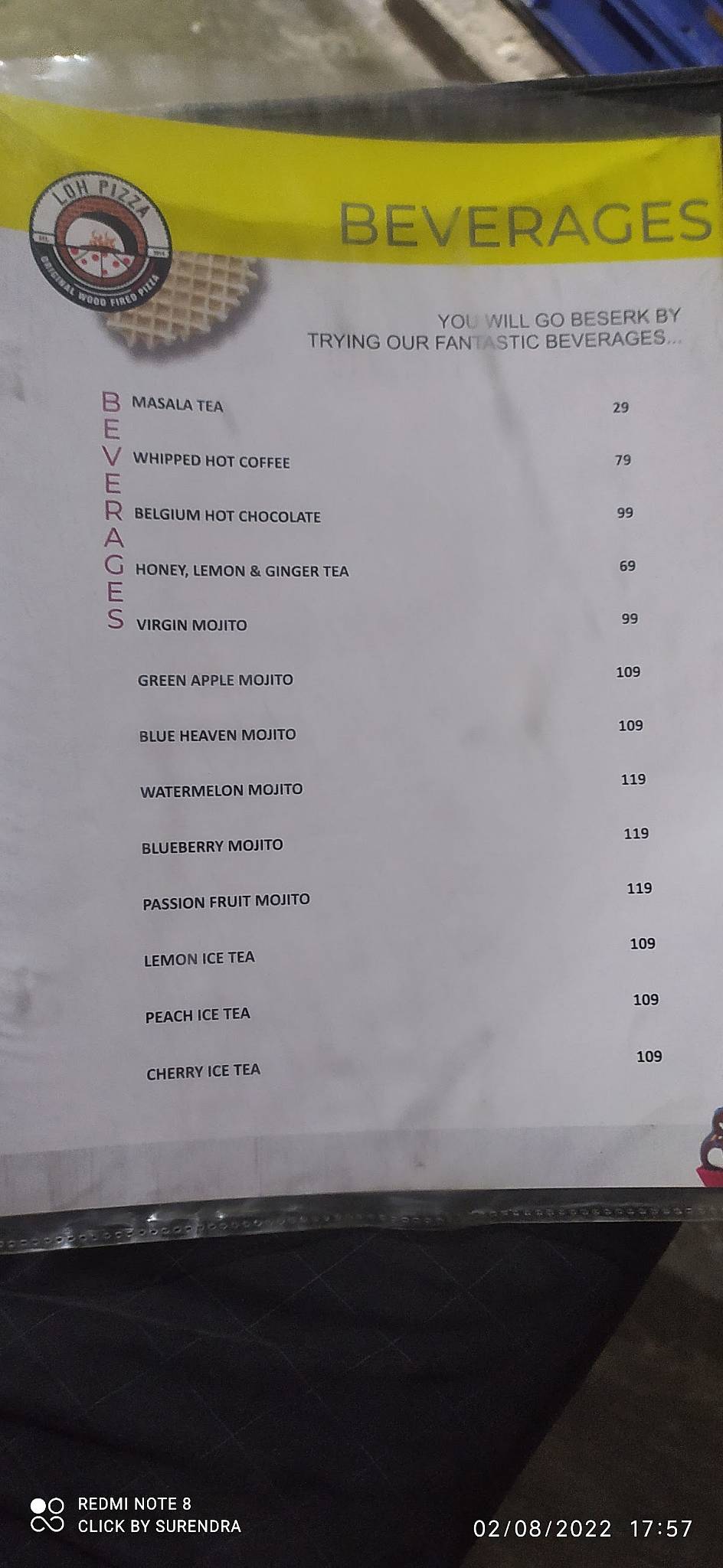 LOH PIZZA SIRSA menu