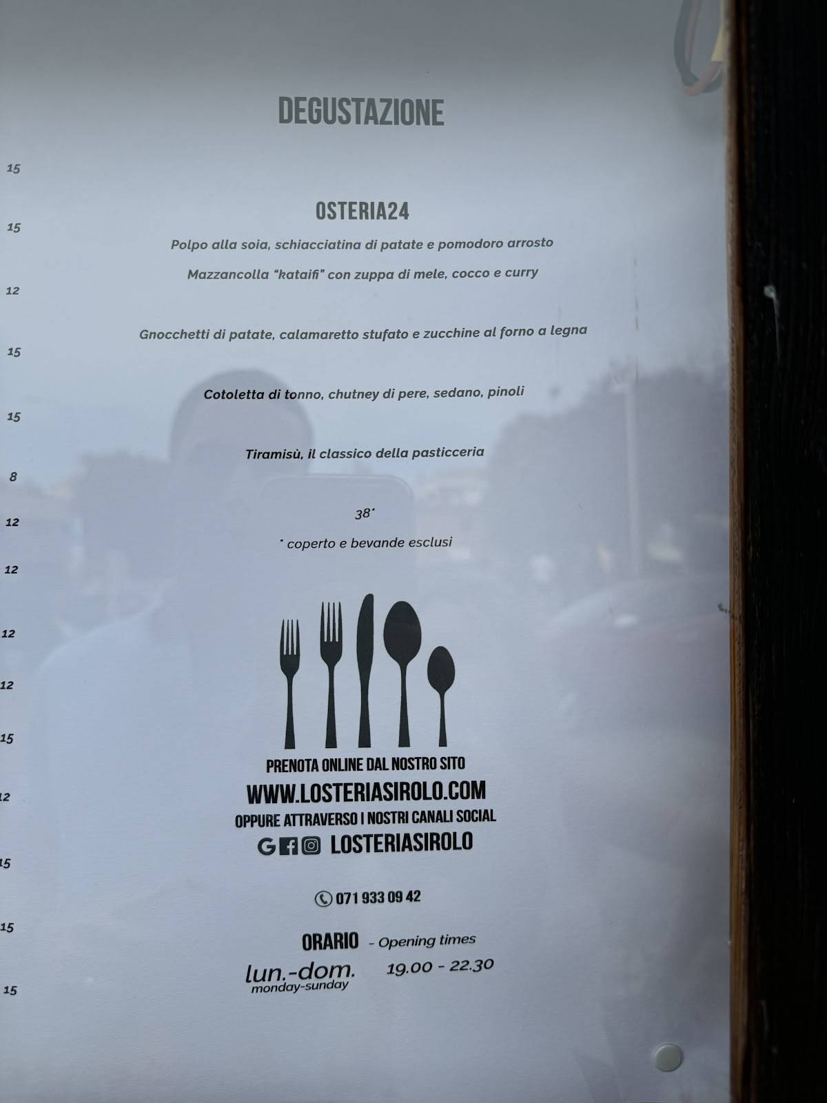 Menu di Ristorante L'Osteria Winebar 