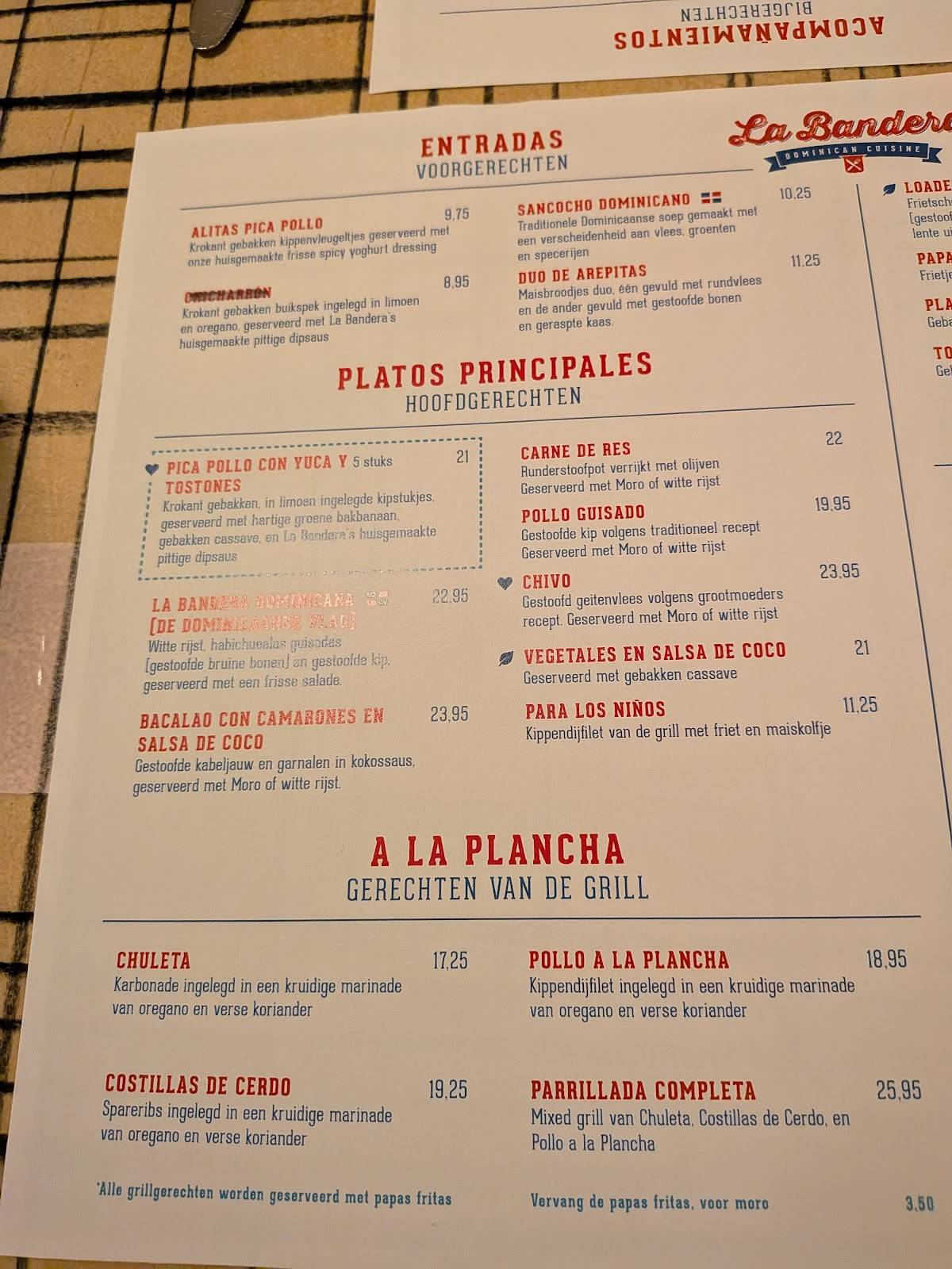 Menu de La Bandera