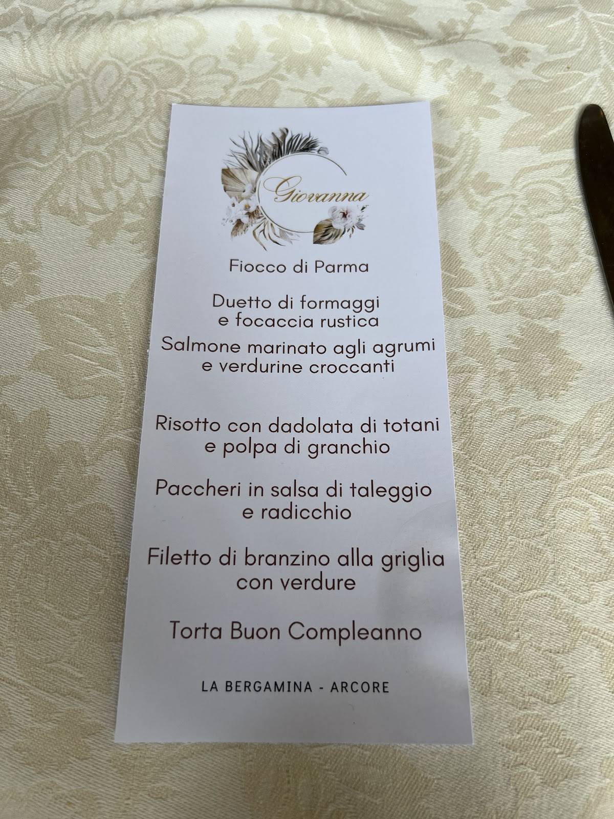 Menu di La Bergamina Ristorante 