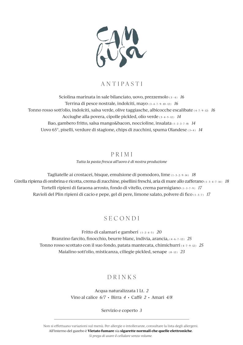 Menu di La Cambusa 