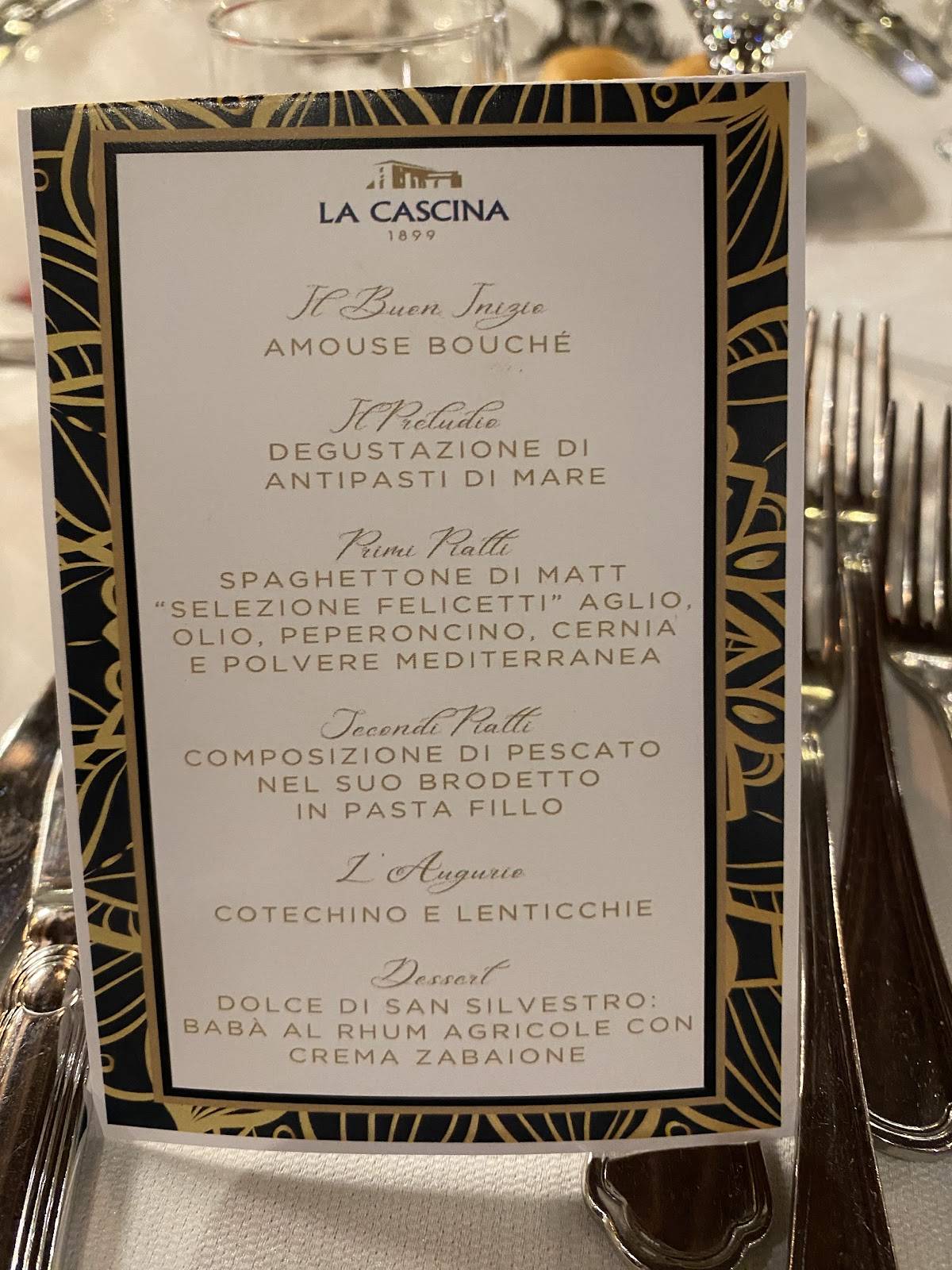 Menu di La Cascina 1899 