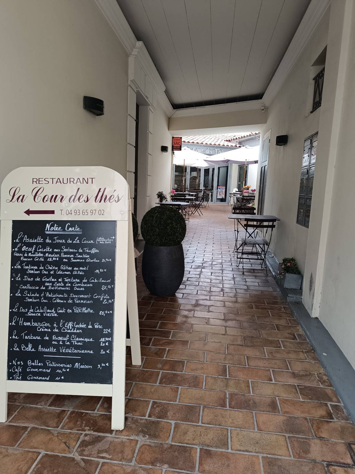 Menu de La Cour des Thés