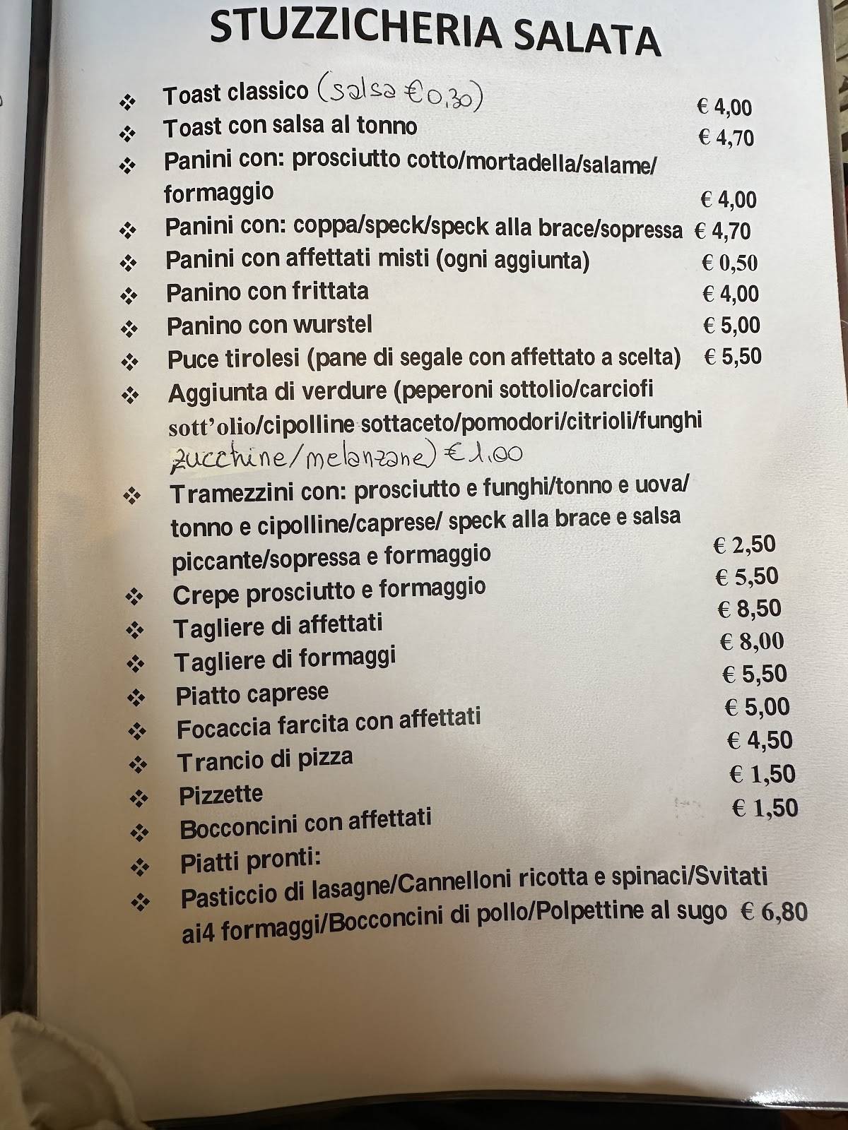 Menu di La Croda 