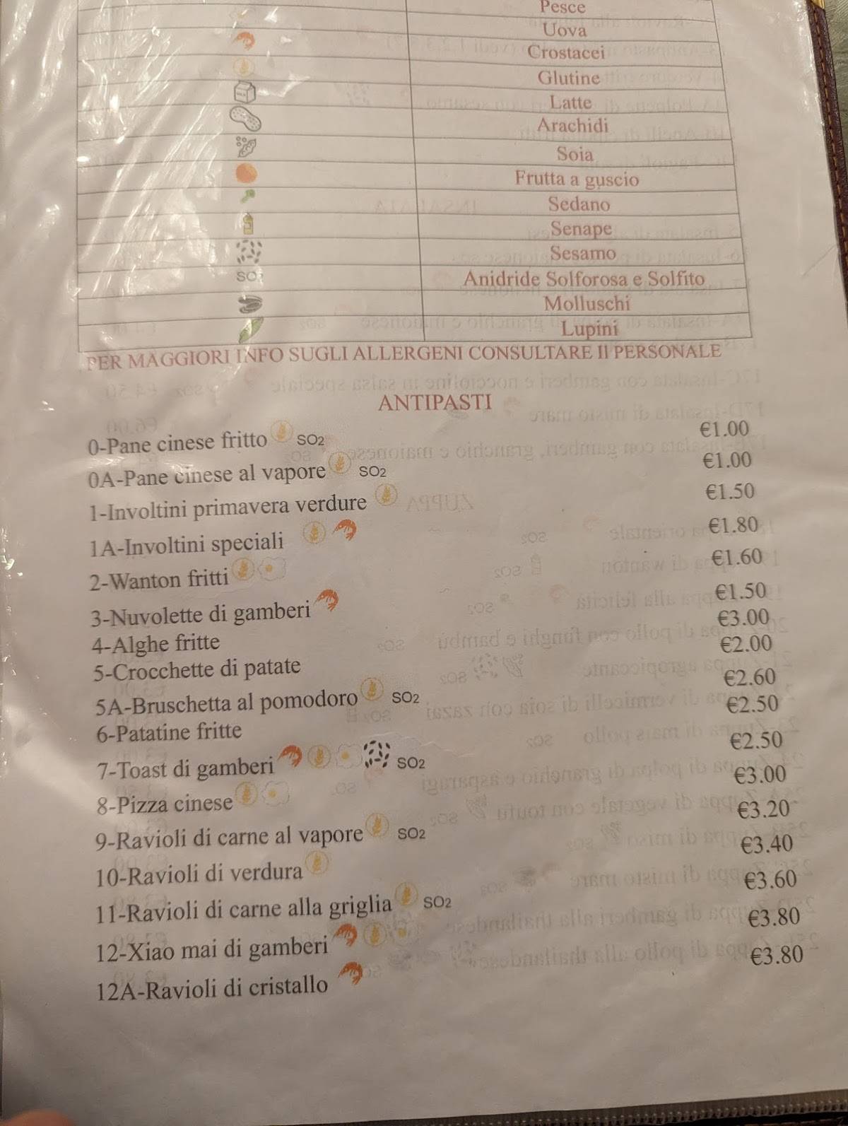 Menu di La Felicità 