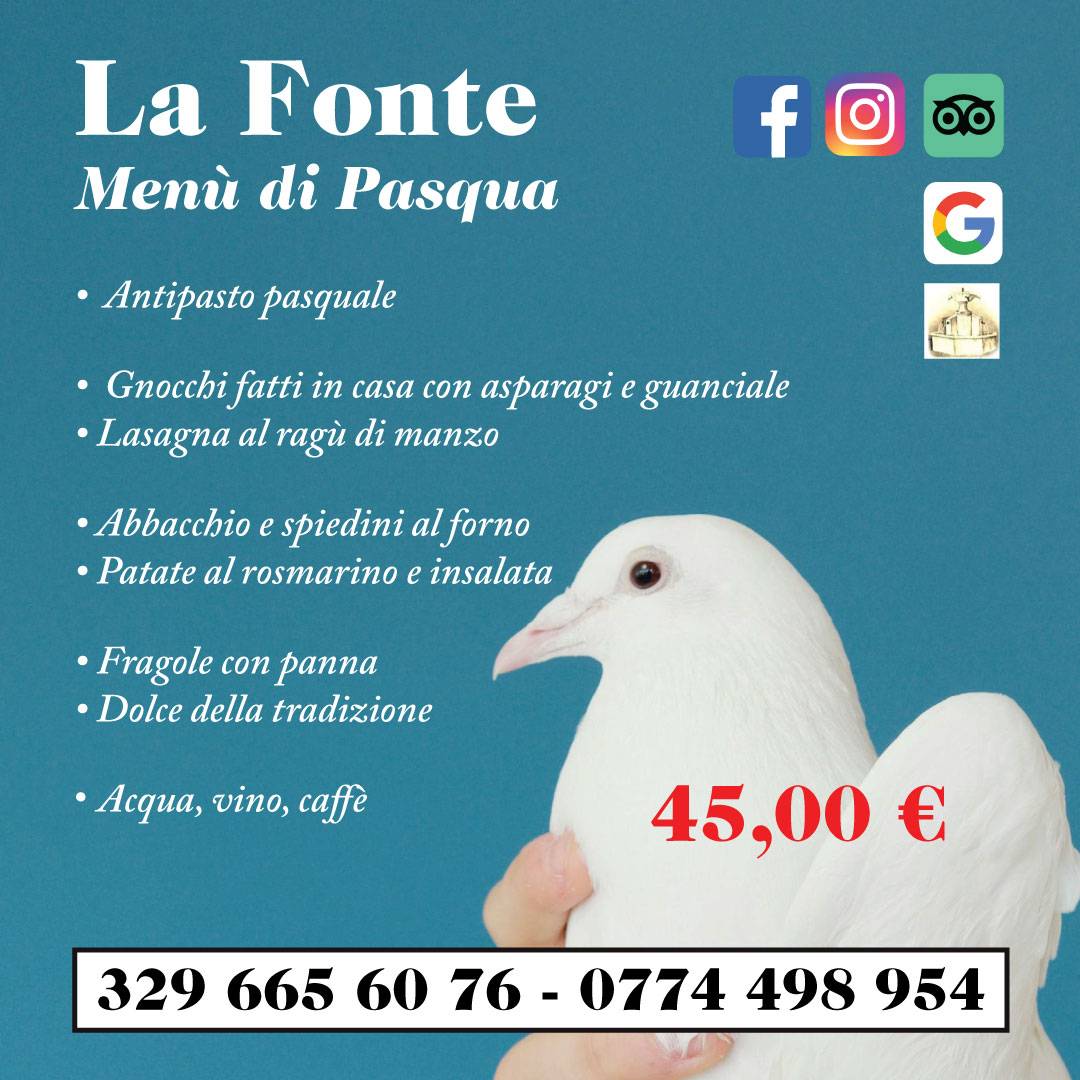 Menu di La Fonte 