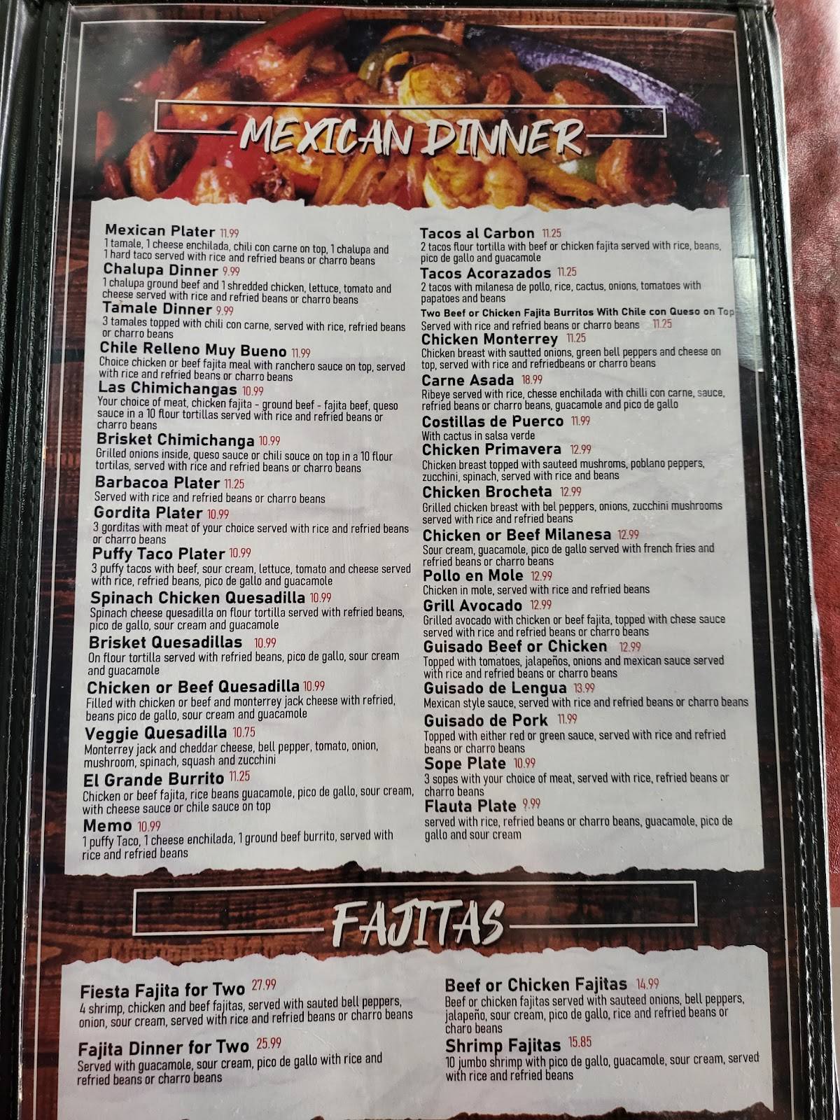 Menu at La Joya Mexican Cocina restaurant, Wylie