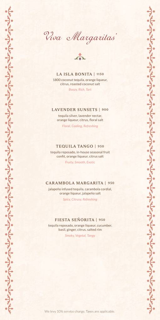 La Loca Maria menu