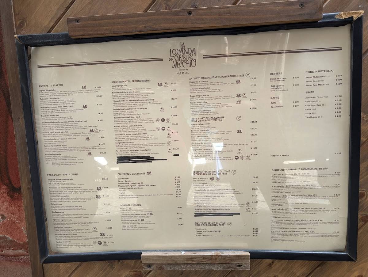 Menu di La Locanda Gesù Vecchio Civico 4 