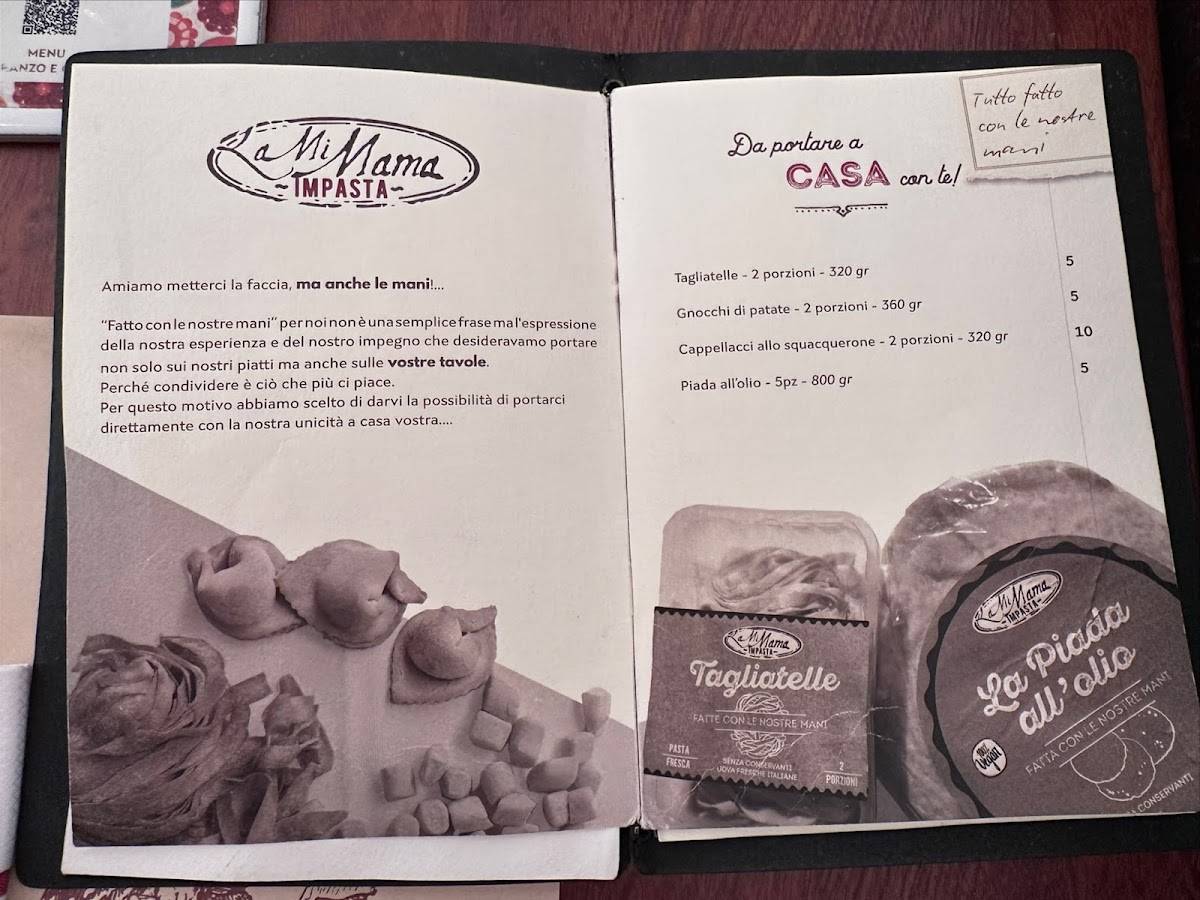 Menu di La Mi Mama 