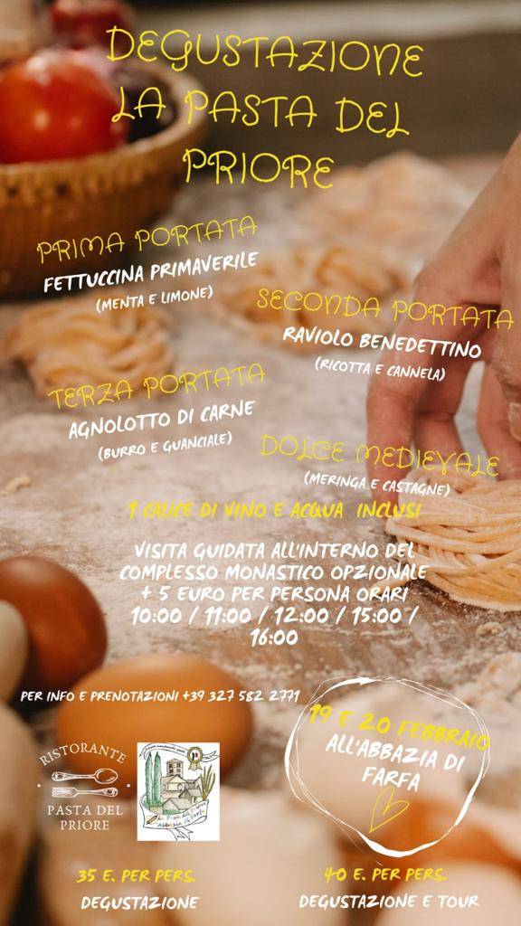 Menu di La Pasta del Priore di Farfa 