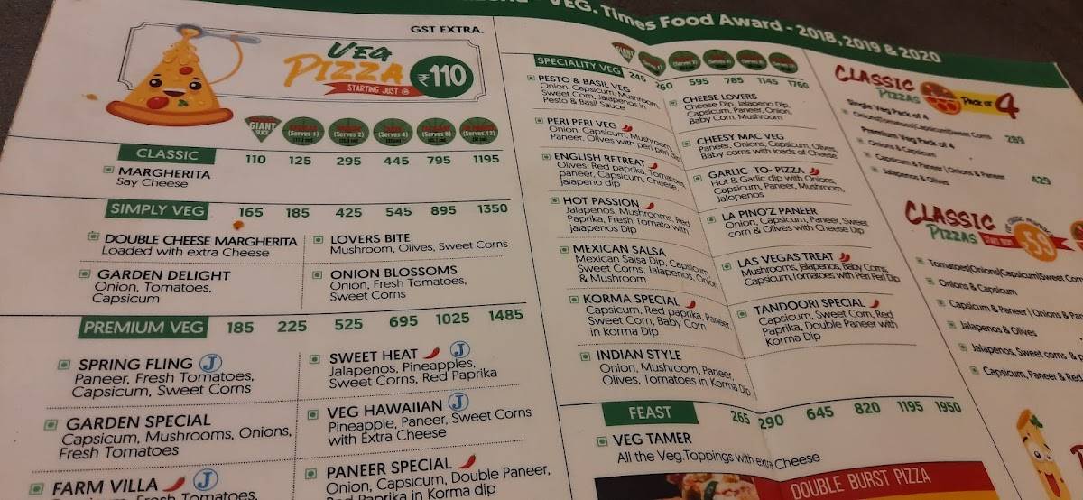 La Pino'z Pizza menu