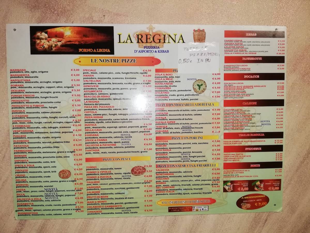 Menu di La Regina 