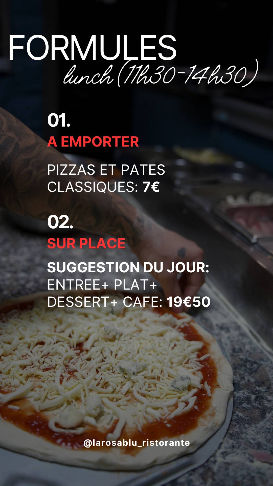 Menu de La Rosa Blu