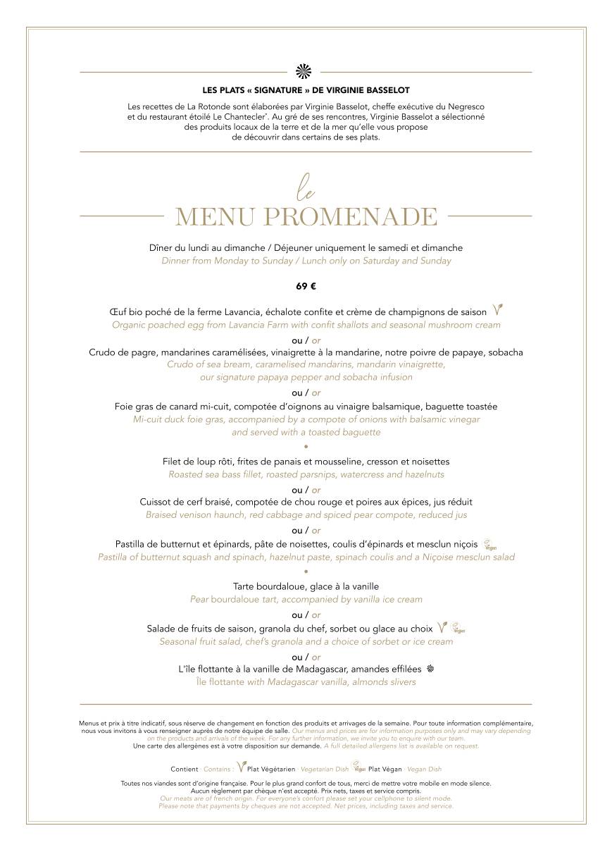 Menu de La Rotonde