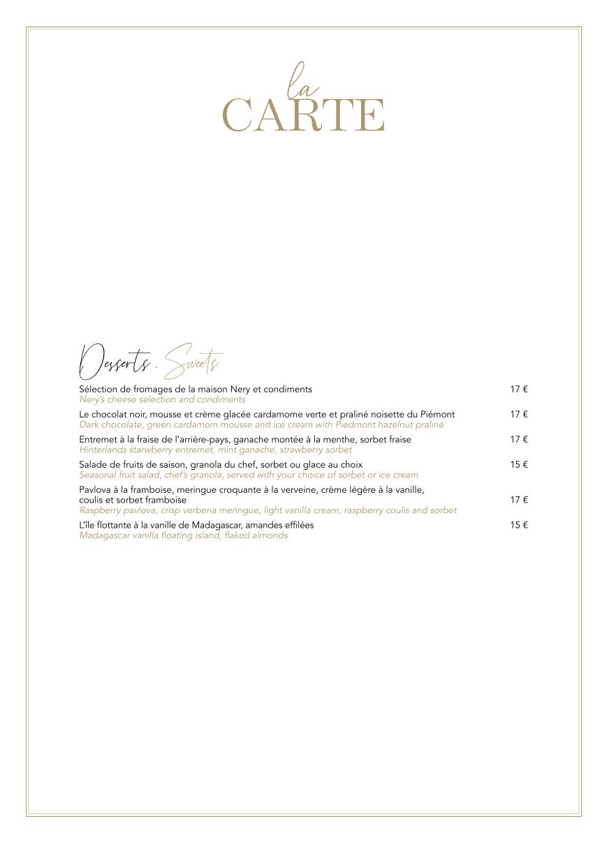 Menu de La Rotonde