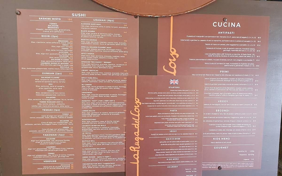 Menu di La Ruga del Corso 