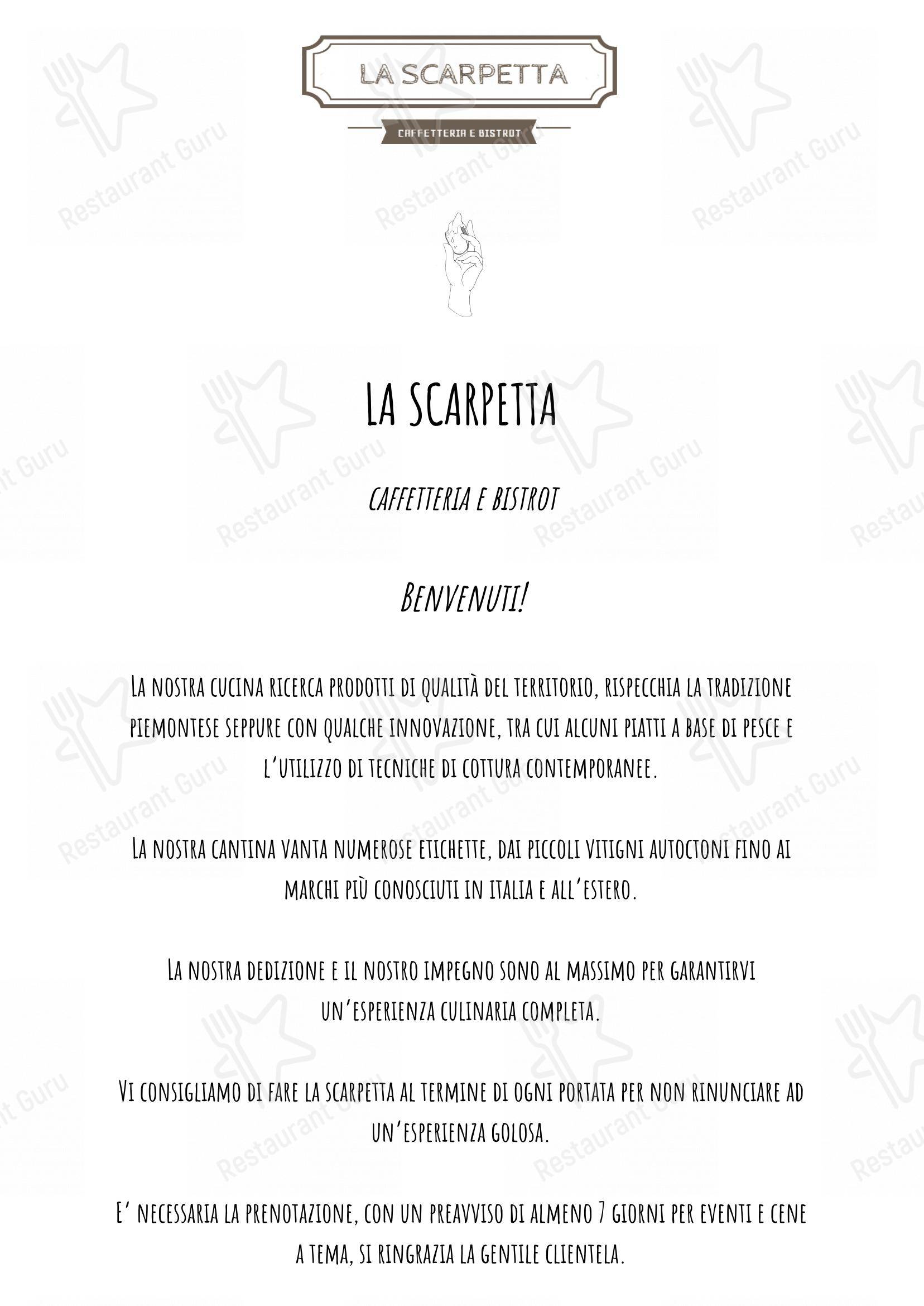 La Scarpetta in Castellamonte - Menu