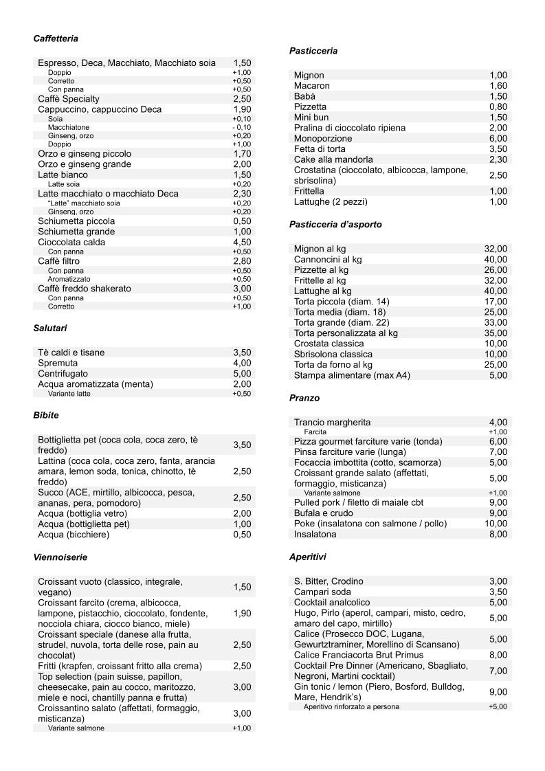 Menu di La Sesta Cornice by Valentina Ghiroldi 