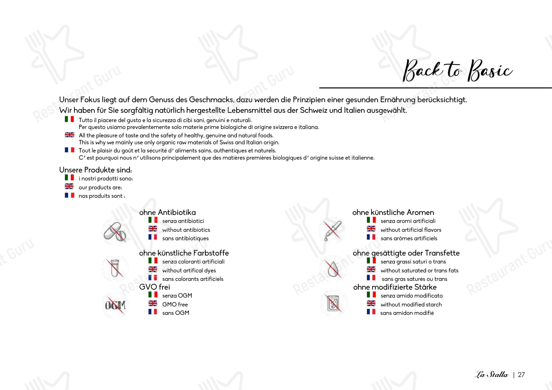 La Stalla Restaurant Pizzeria in San Maurizio - Основное меню