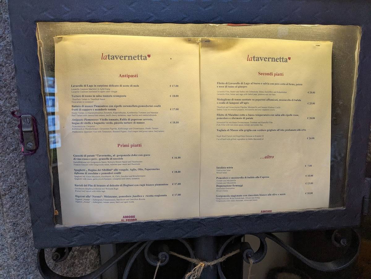 Menu di La Tavernetta 