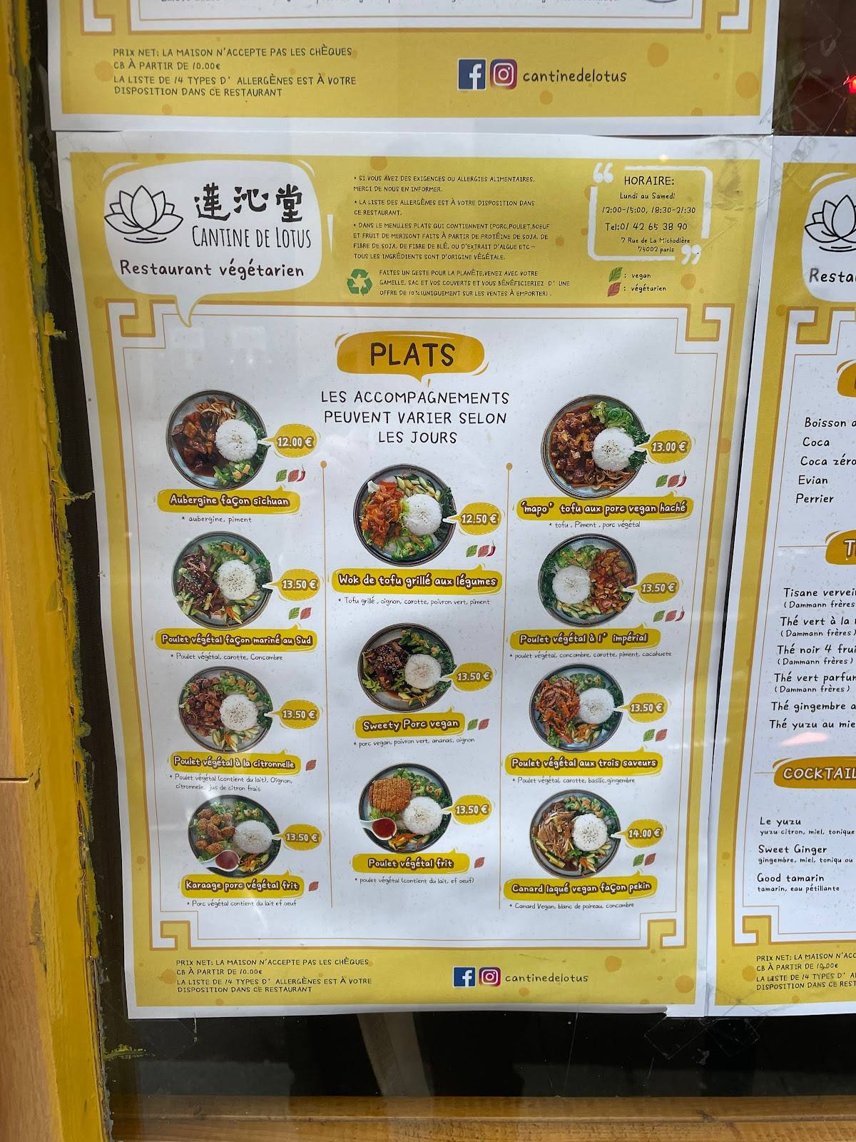 Menu de La Toque