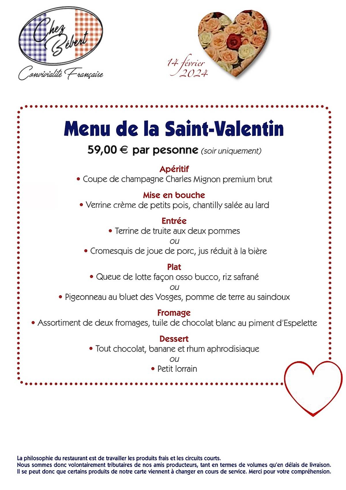 Menu de La Villa