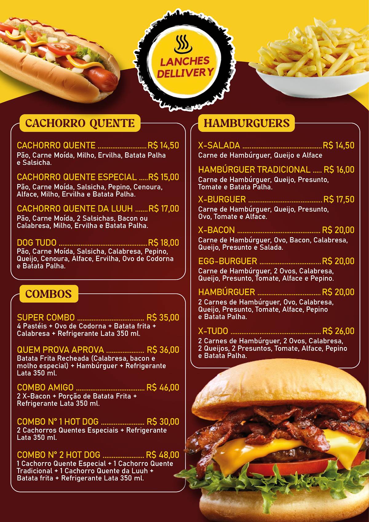 Lanches Dellivery cardápio