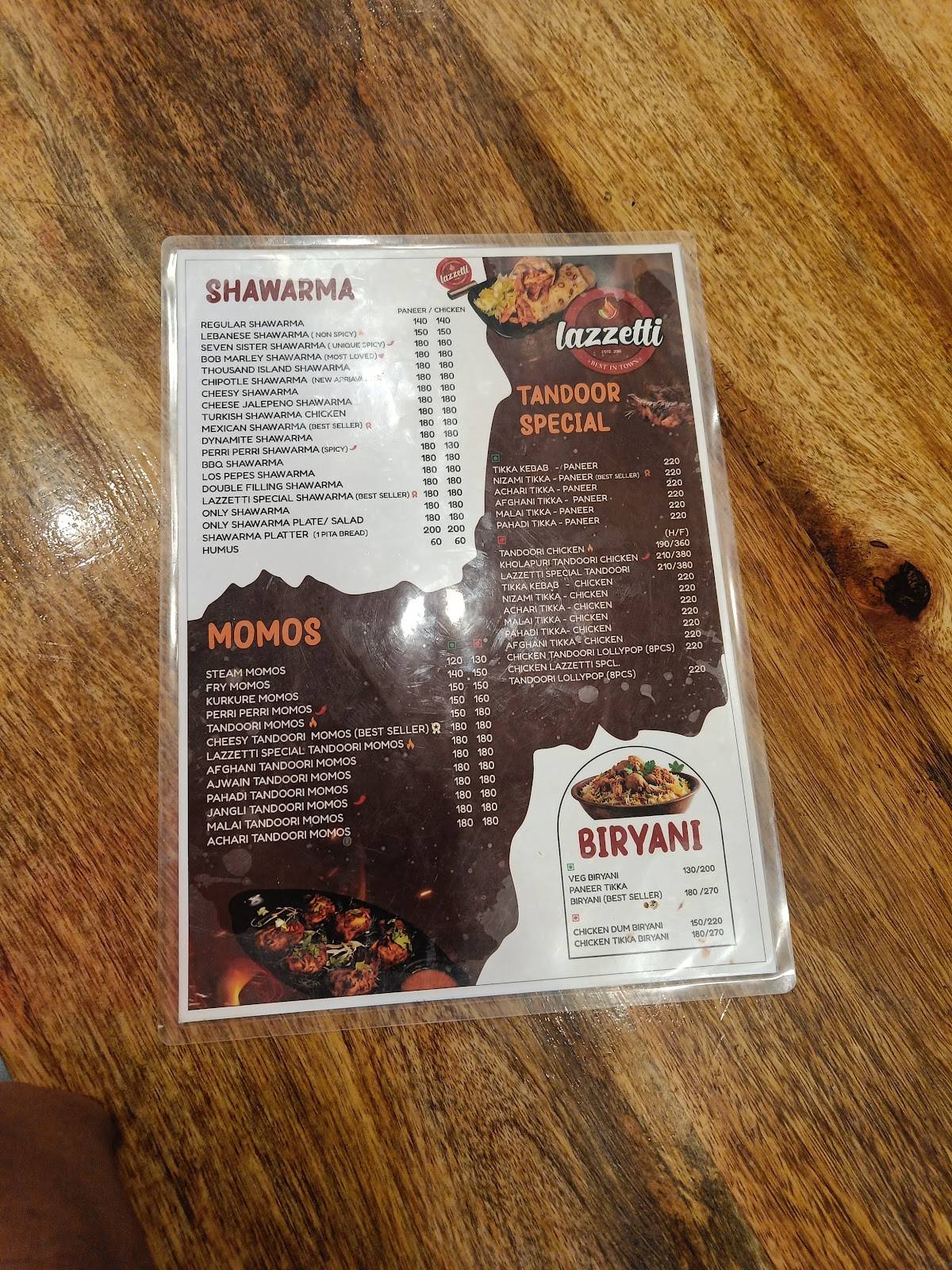 Lazzetti wakad menu