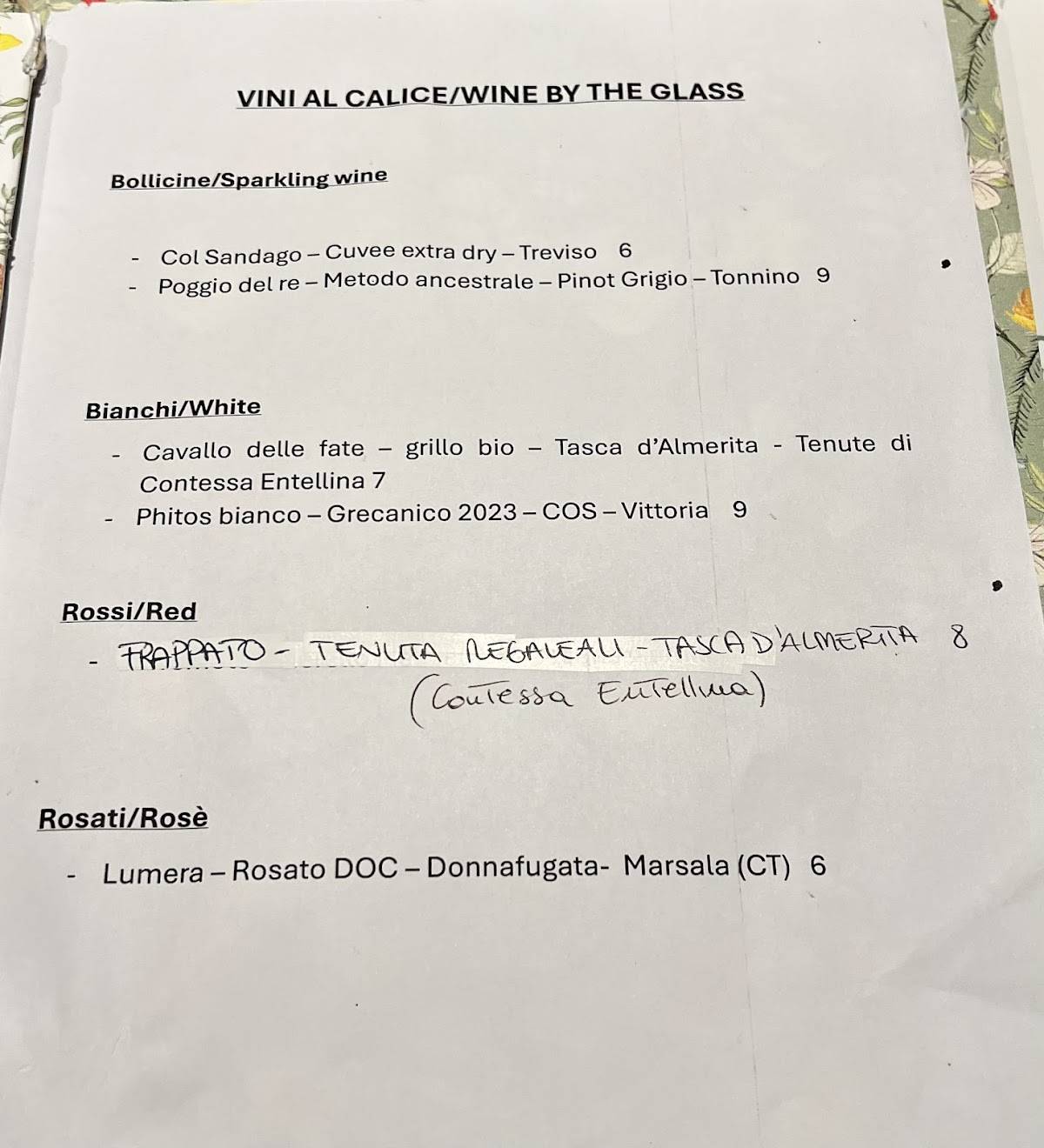 Menu di Le Angeliche 