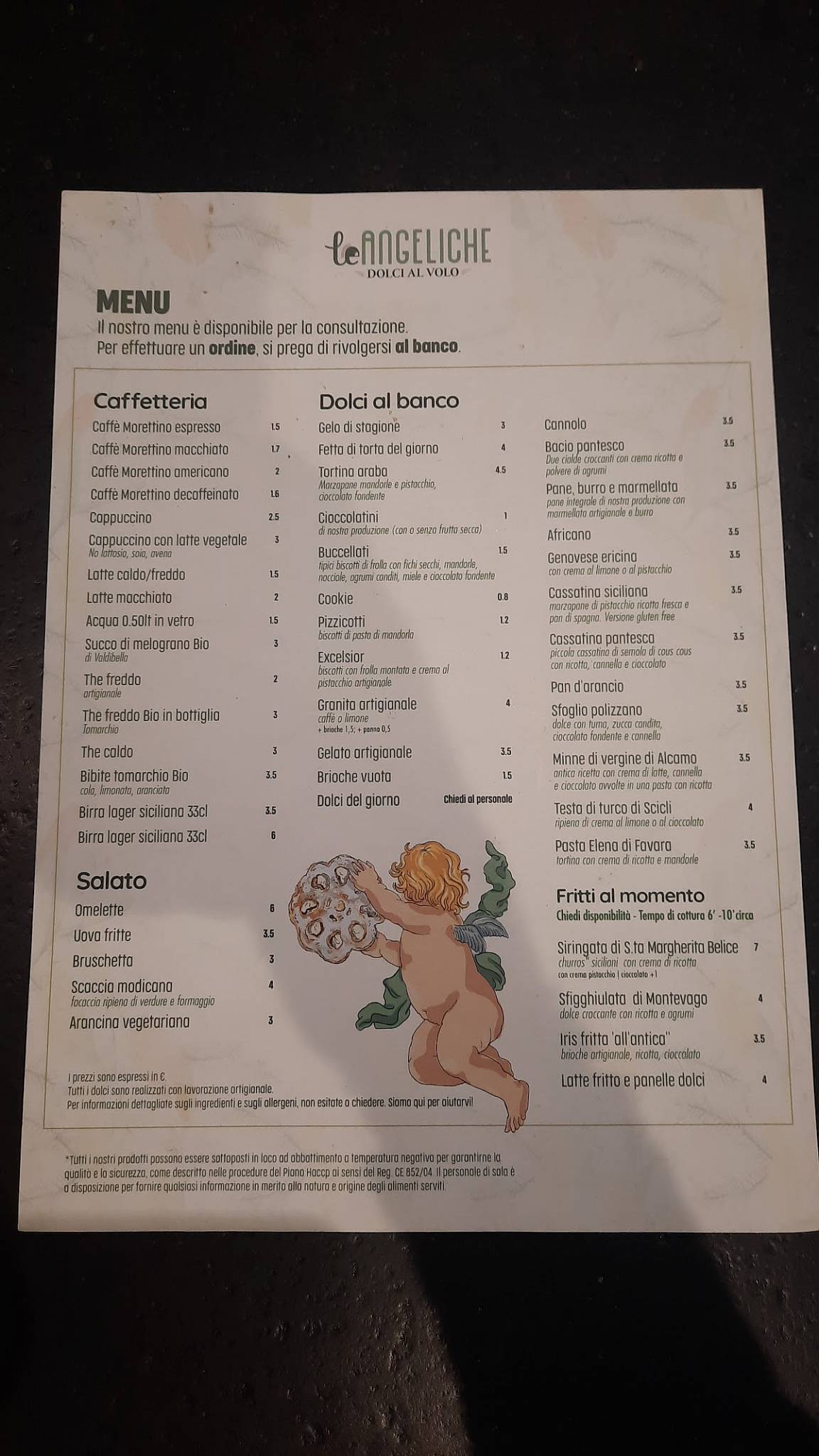 Menu di Le Angeliche 