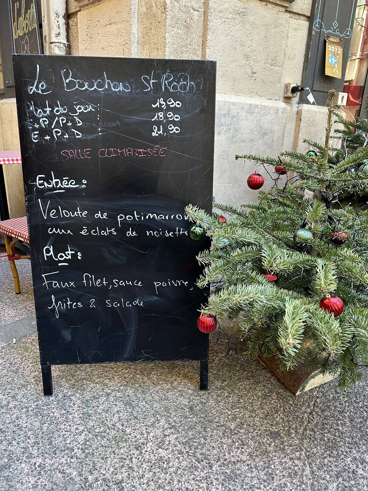 Menu de Le Bouchon Saint Roch