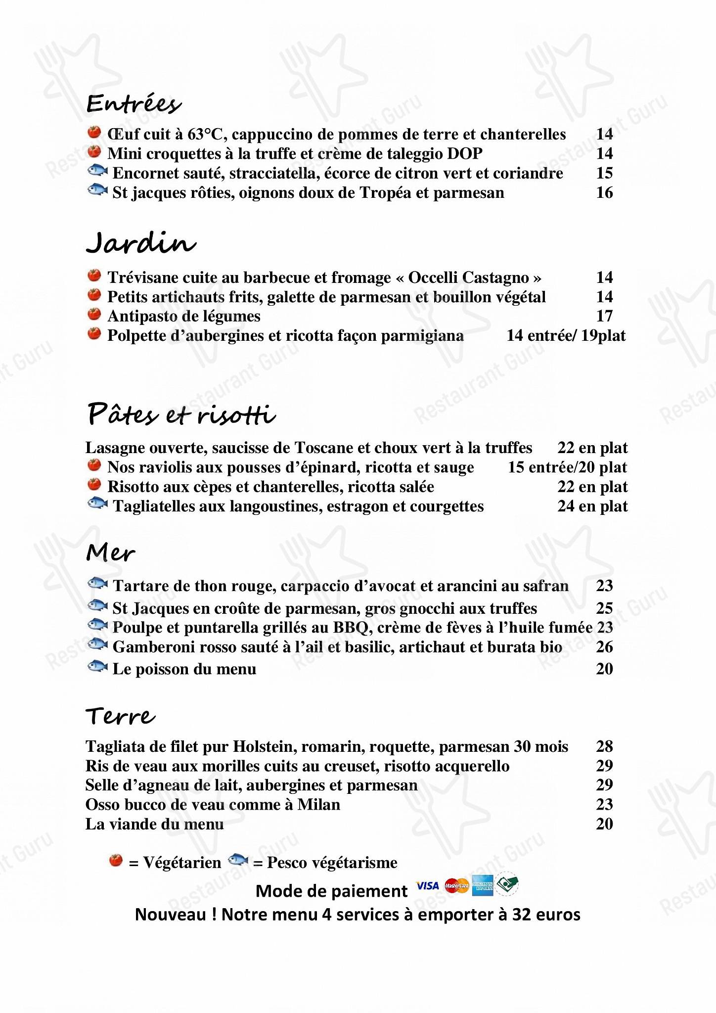 Menu at Le Coq en Pâte, Woluwe-Saint-Lambert