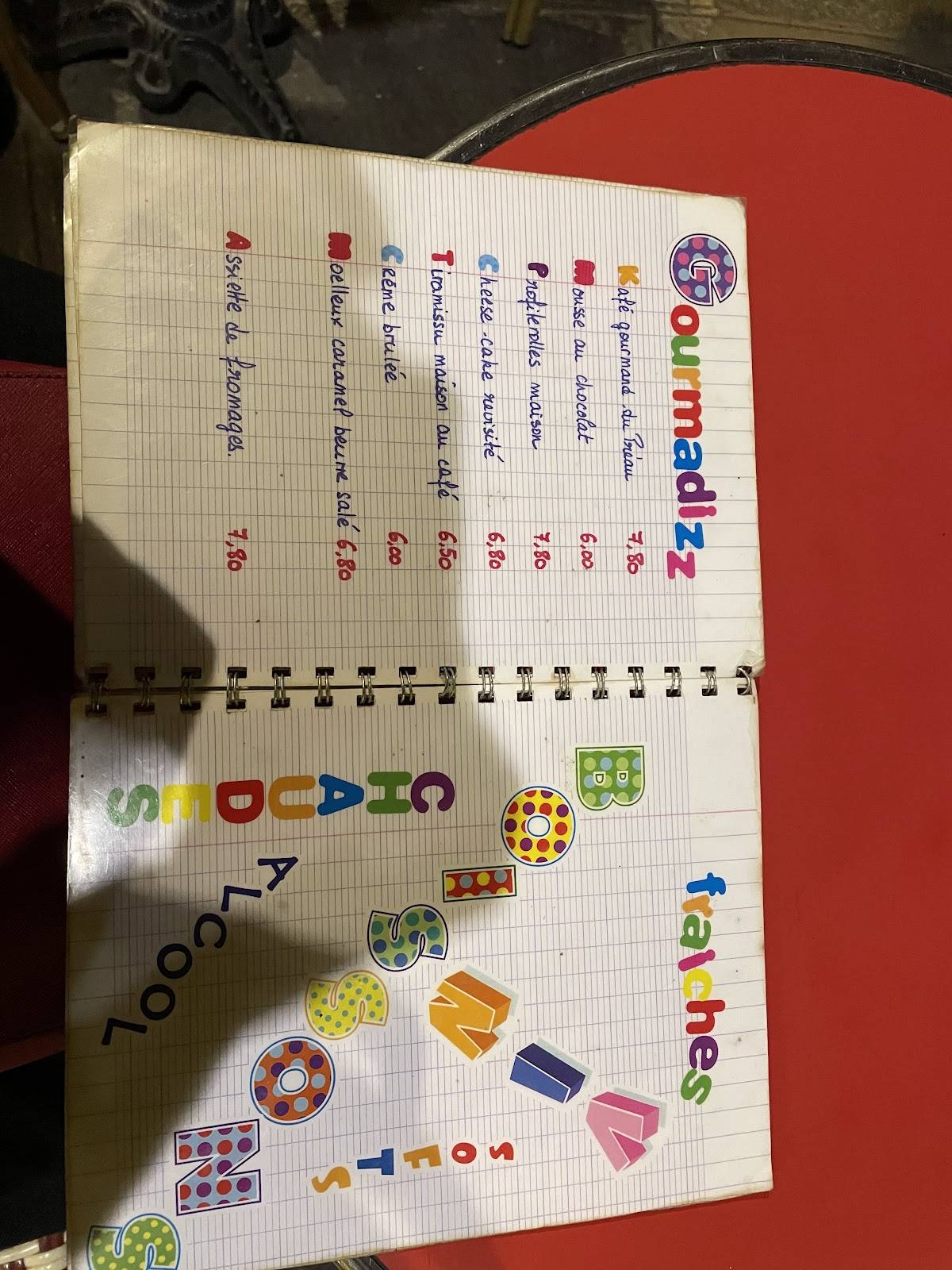Menu de Le Préau