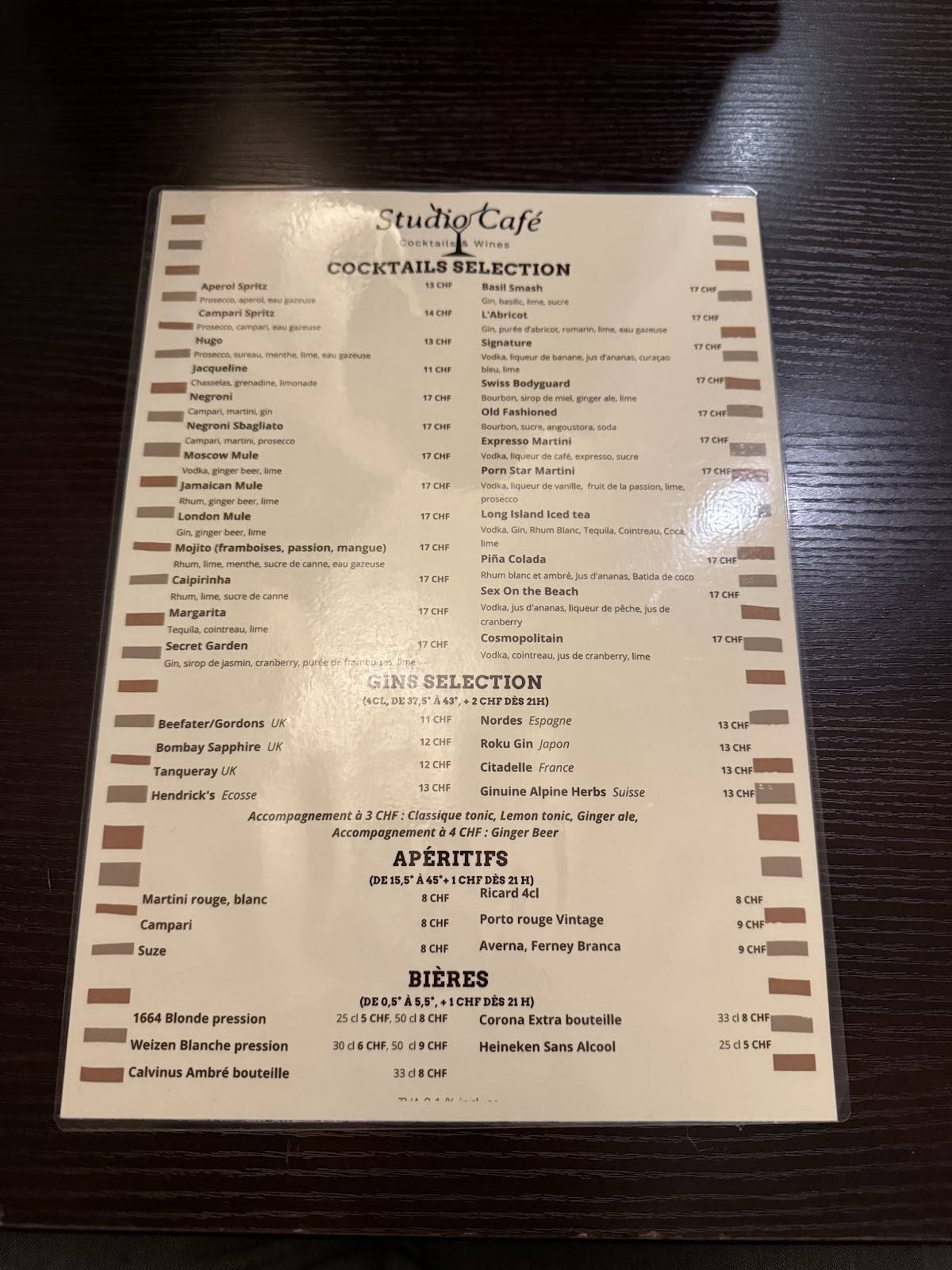 Menu di Le Studio Café 