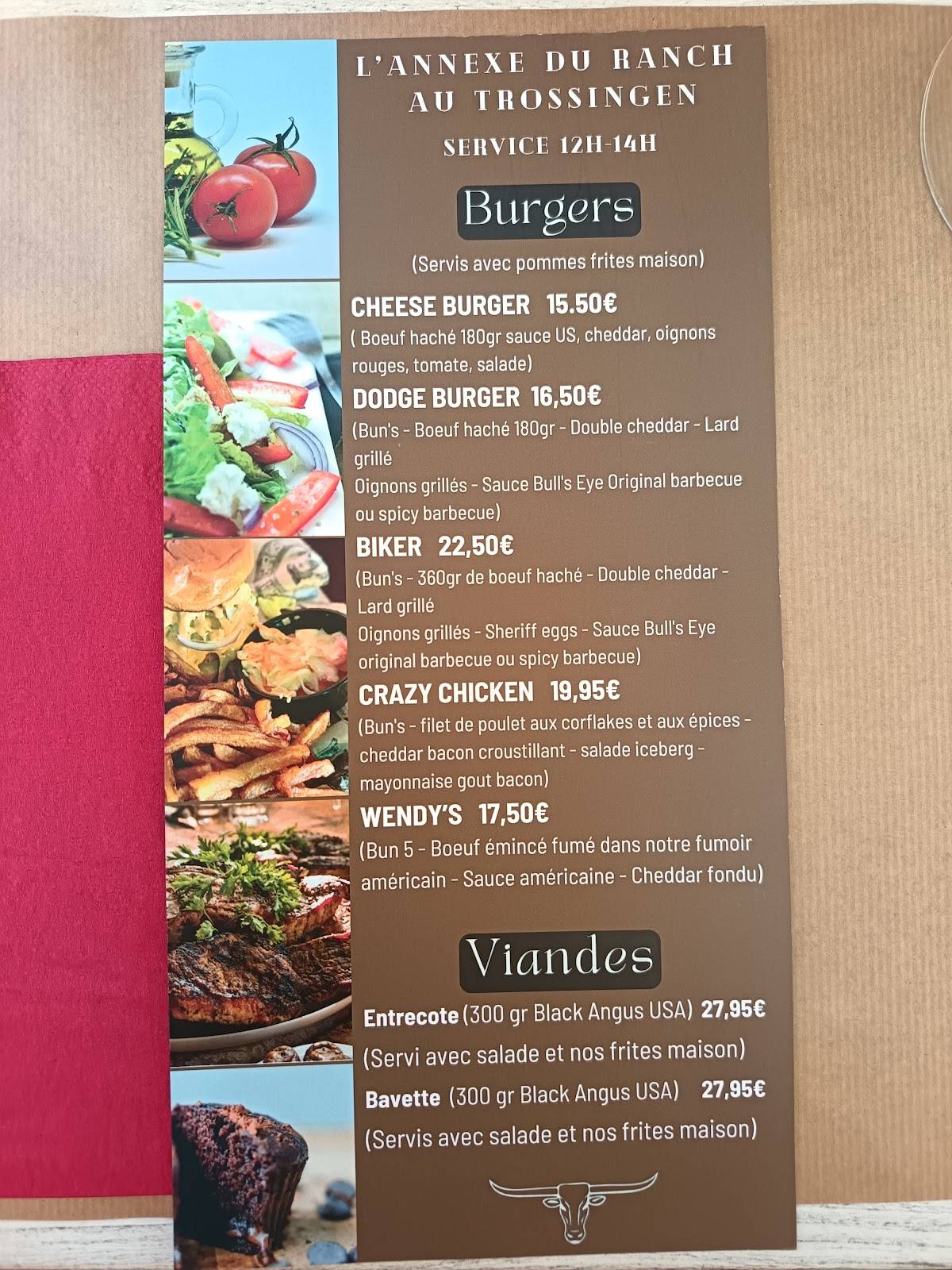 Menu de Le Trossingen Café