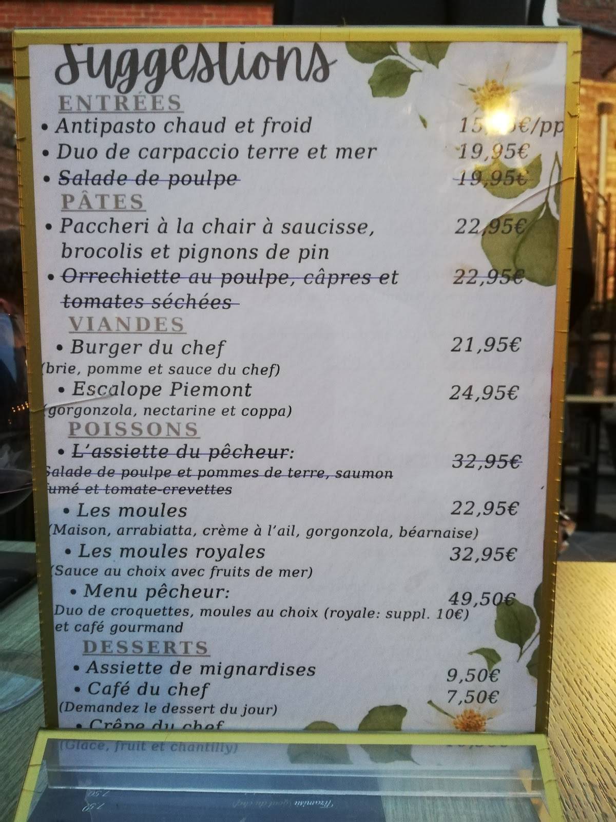 Menu de Le XVIII Siècle