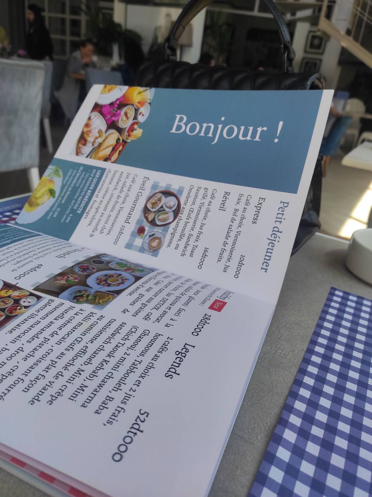 Menu de Legend's café restaurant