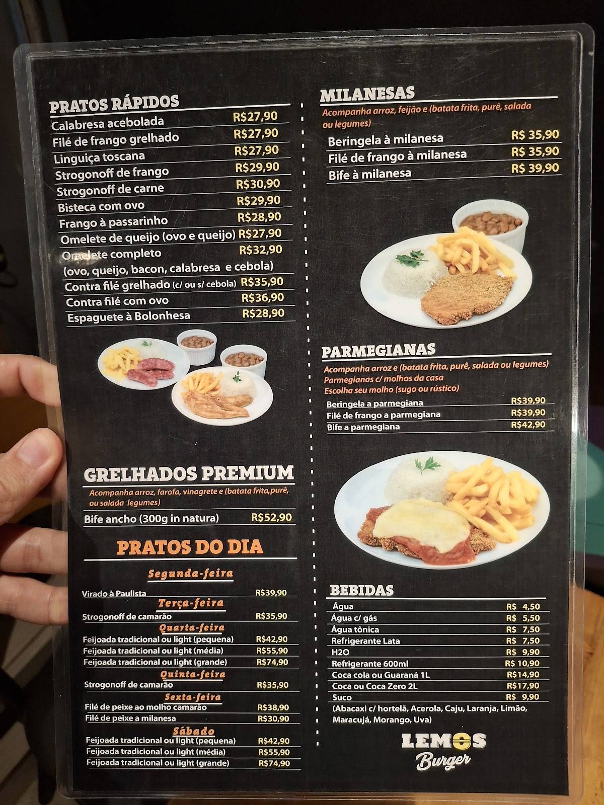 Lemos Burger & Refeições cardápio
