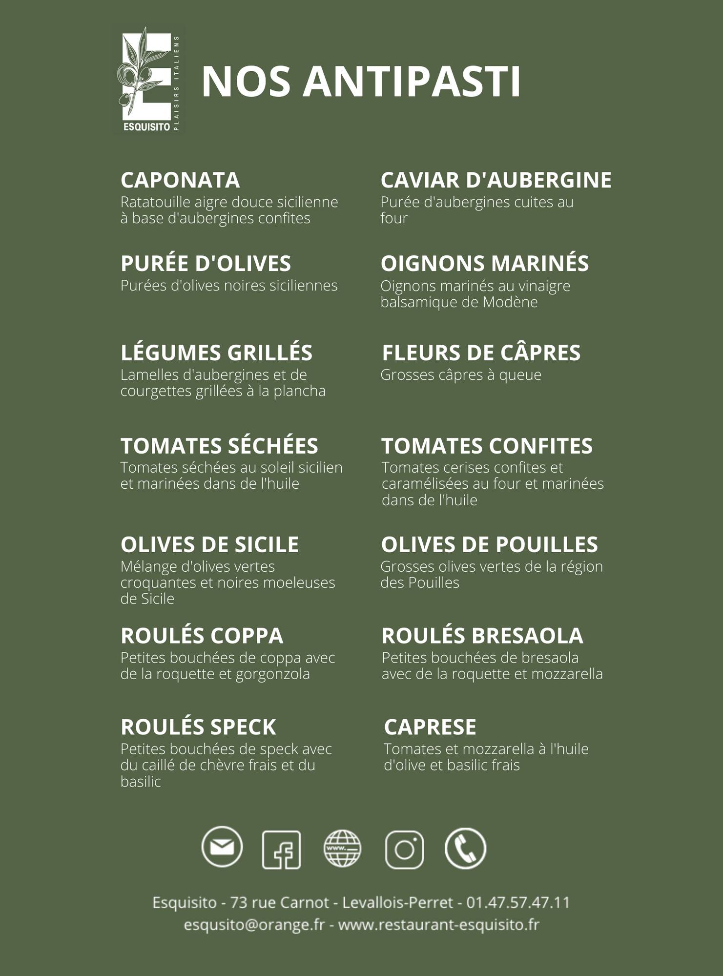 Menu de Esquisito