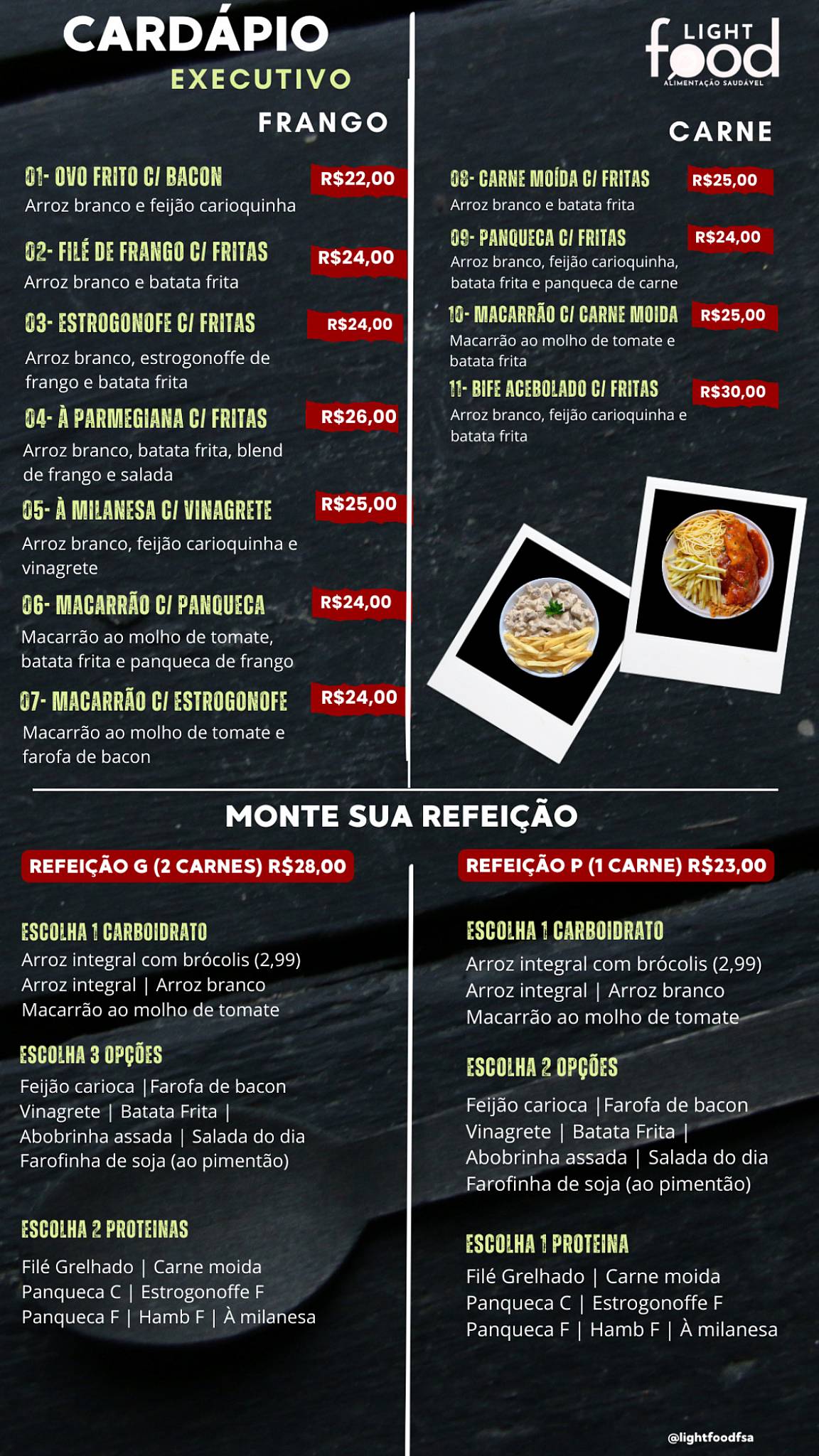Light Food Delivery cardápio