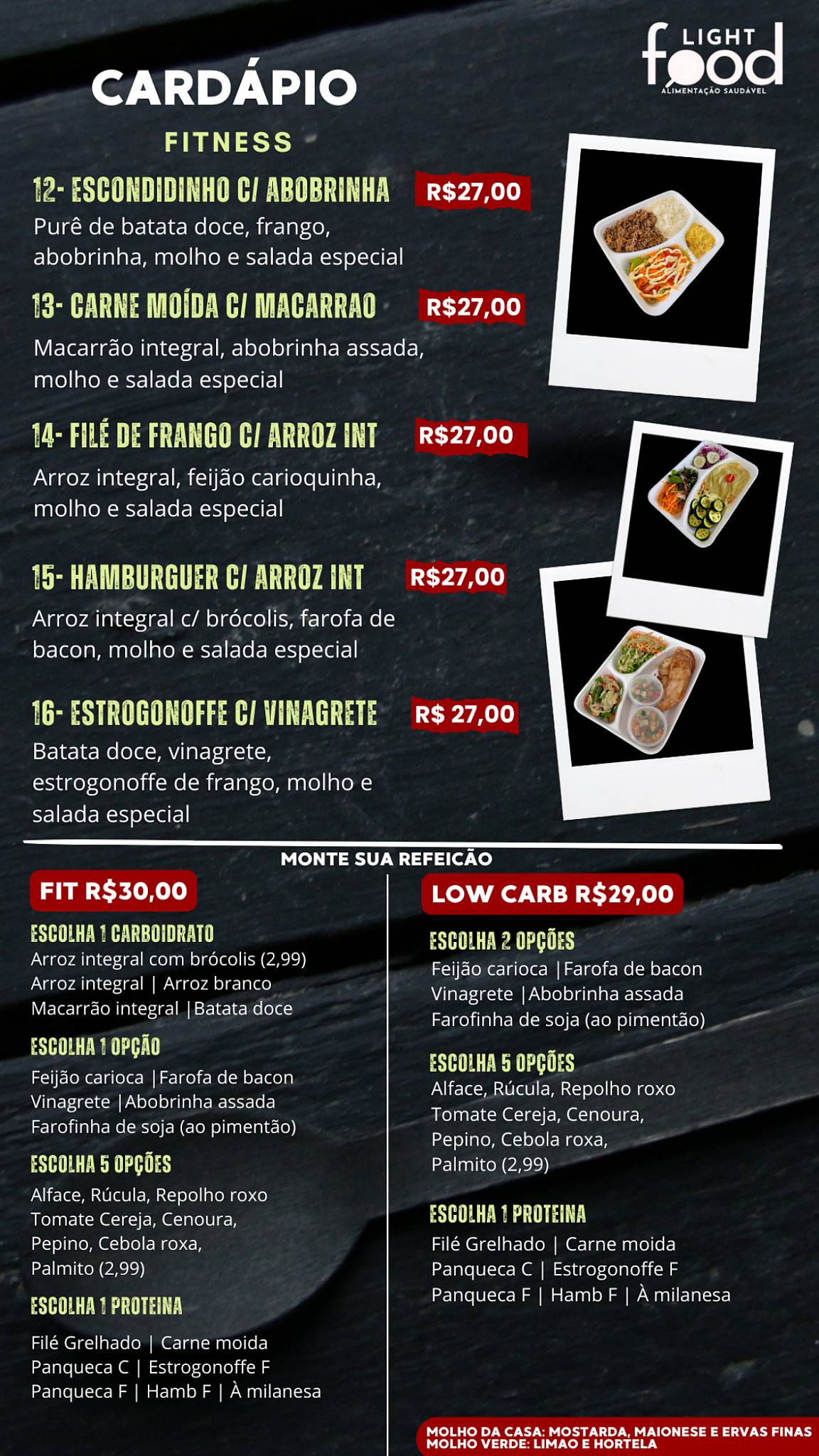 Light Food Delivery cardápio