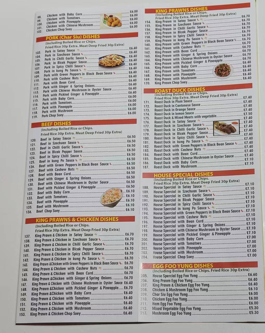 Menu at Lilium Garden fast food, Prudhoe
