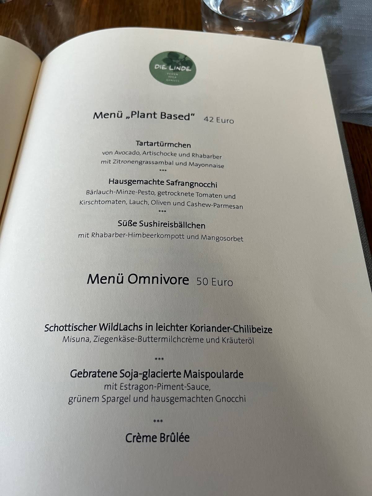 Menu de Linde Restaurant