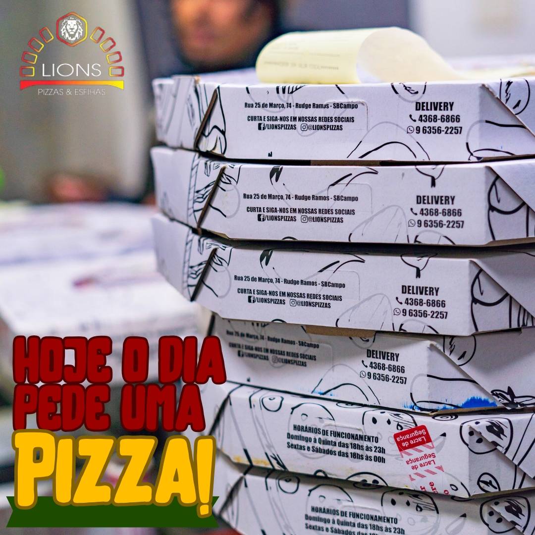 Lions Pizzas cardápio